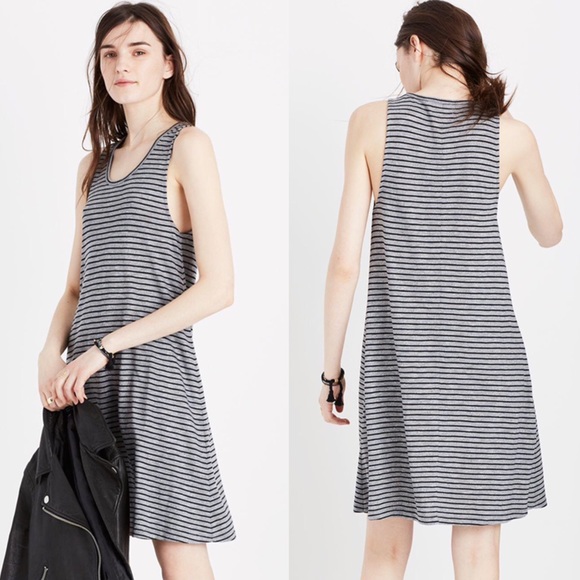 Madewell Dresses & Skirts - Madewell High Point Tank Dress Stripe Gray Size Small
